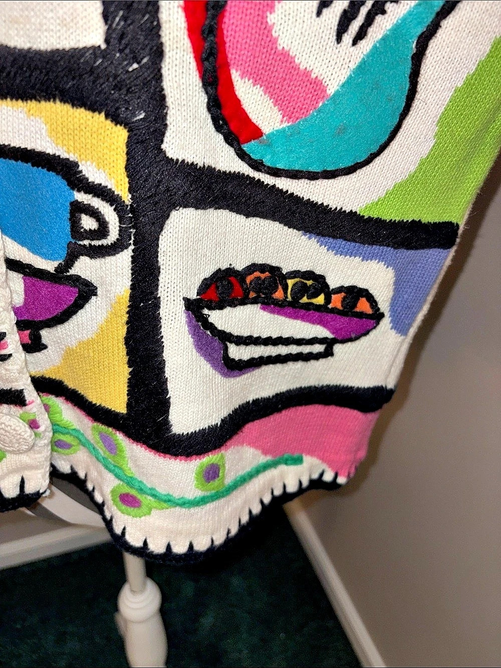 Michael Simon Multicolor Art Knit Cardigan Size Large - Picture 6 of 10